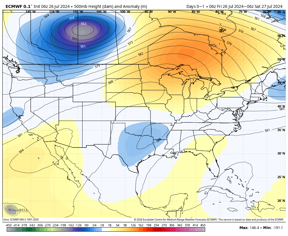 Upper atmosphere dictating the pattern; changes coming!