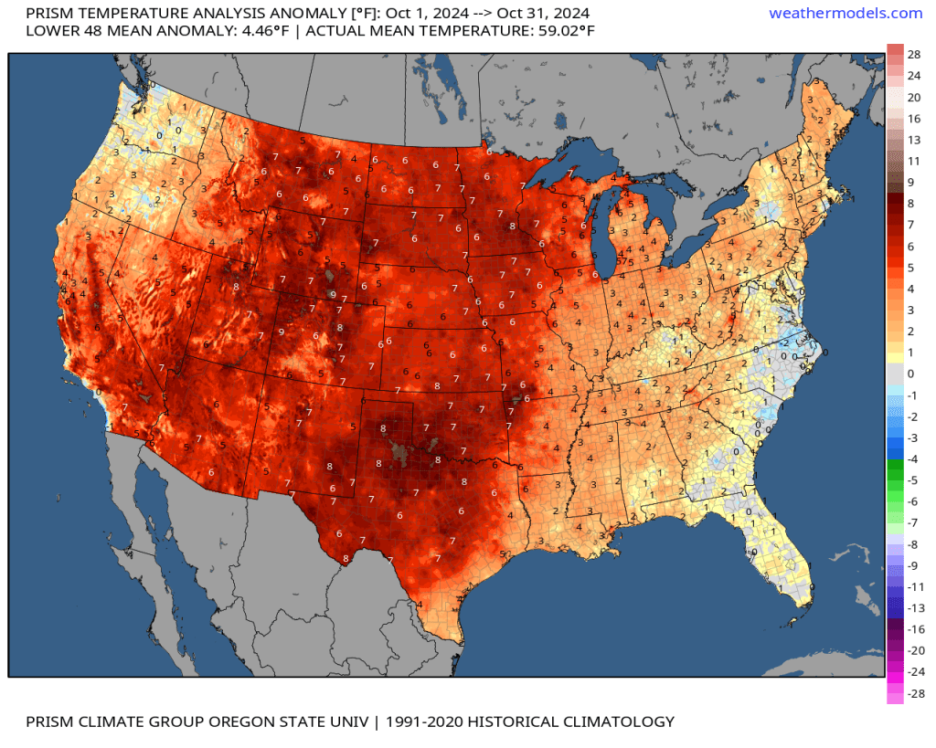 Prism Conus Tavg Anom Oct2024