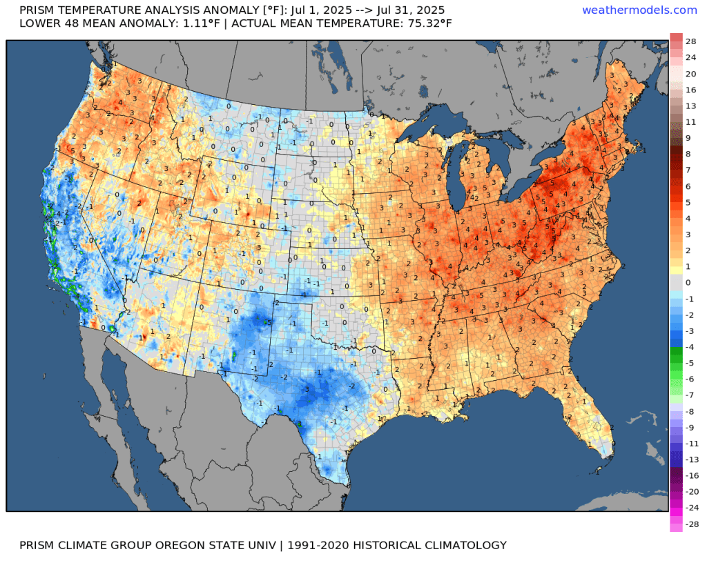 Prism conus tavg anom jul2025